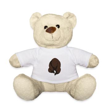 Vélo drôle ours brun ours grizzly - Nounours - blanc - Devant