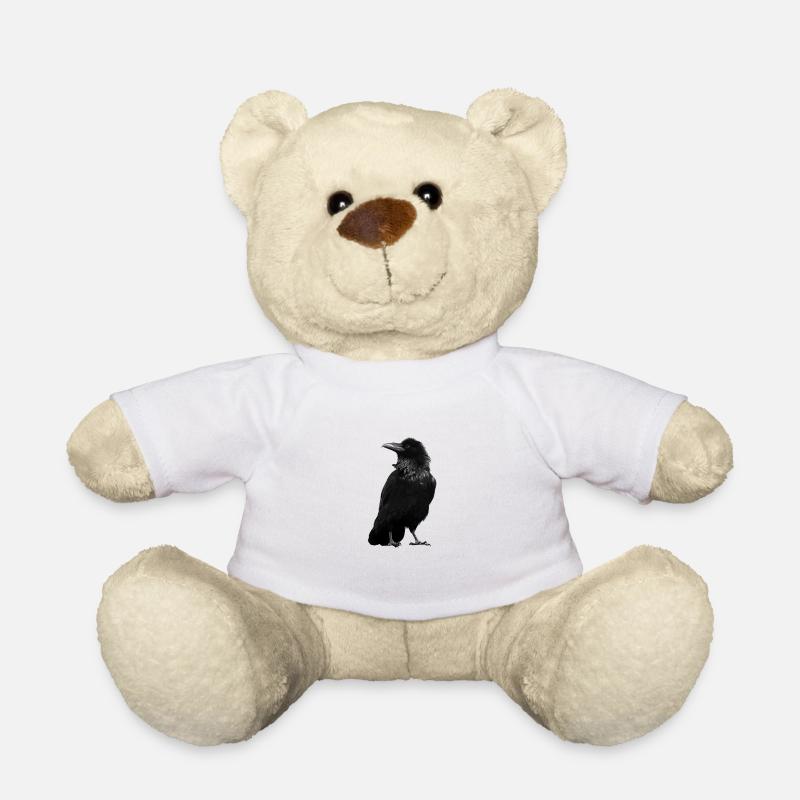 The Raven, Crow Corvus Gift Idea Poe - Teddy Bear - white