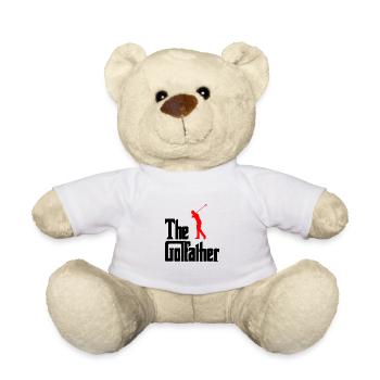 Golf Vater Geschenk Motiv T-Shirt - Teddy - Weiß - Vorne
