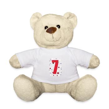 Coccinelle T-Shirt Fille 7ème Anniversaire - Nounours - blanc - Devant