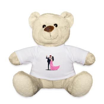 Dancing Silhouette Couple Dancers Romantic Dance - Teddy Bear - white - Front