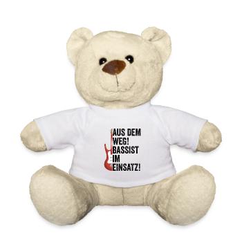 Bass Bassist Bass-Gitarrist Gitarre Vintage Design - Teddy - Weiß - Vorne