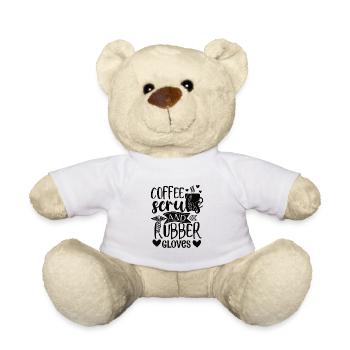 Coffee scrubs and rubber gloves - Teddy Bear - white - Front