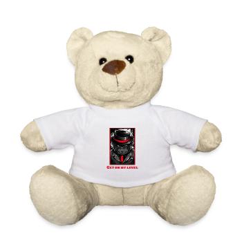 pinstripe primate t-shirt for monkey fans - Teddy Bear - white - Front