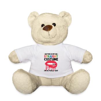 Gay Herz Schwul lesbisch Schwuler Lesbe Geschenk - Teddy - Weiß - Vorne