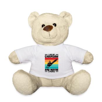 Holz Kettensäge Holzfäller Holzarbeiter Klettern - Teddy - Weiß - Vorne