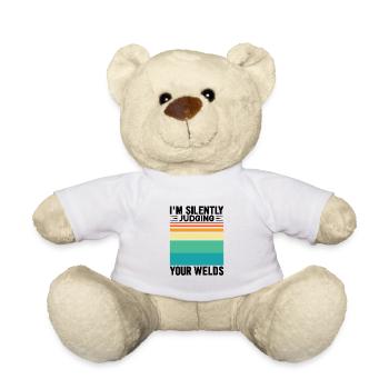 Schweißer Beruf Hitze Stahl Gas WIG MAG Schweißen - Teddy - Weiß - Vorne