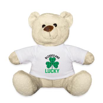 Happy Saint Patrick's Day Rainbow Gold Leprechaun - Teddy Bear - white - Front