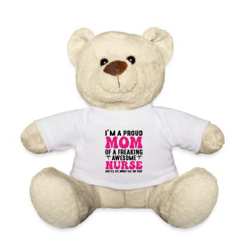 Maman de l’infirmière fille de l’infirmière - Nounours - blanc - Devant