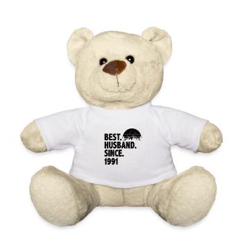 Meilleur mari depuis 1991 - Cadeau d’anniversaire - Nounours - blanc - Devant