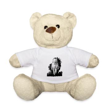 Astronaute d’époque marchant dans la nébuleuse de la poussière lunaire - Nounours - blanc - Devant