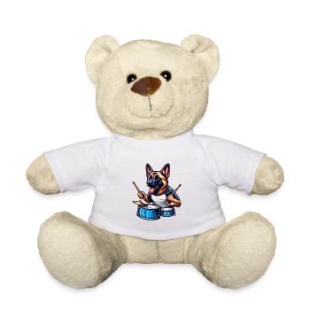 Conception de batteur Malinois cool - Nounours - blanc - Devant