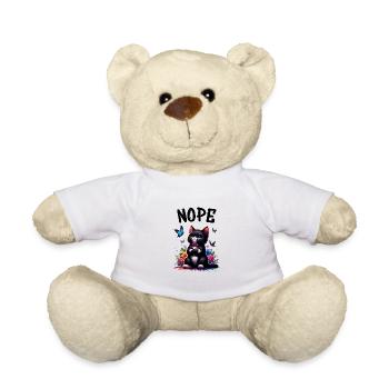 Cat Funny Saying Nope for Cat Lovers - Teddy Bear - white - Front