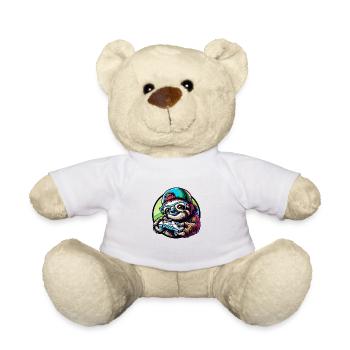 Lustiges Zocker Faultier Gaming Nerd Design - Teddy - Weiß - Vorne
