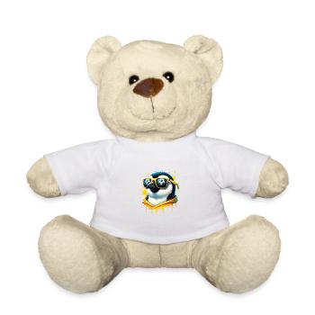 Pinguin Vogel Fußball Spieler Ball Champion Fan - Teddy - Weiß - Vorne
