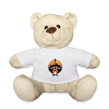Guitare électrique, Montagnes, Coucher de soleil, Feu de camp - Nounours - blanc - Devant
