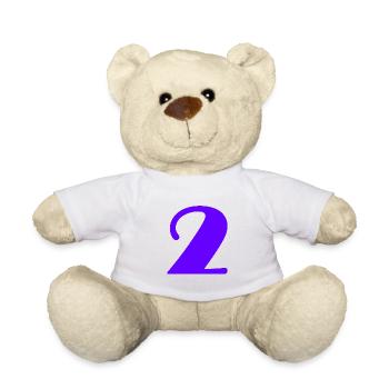 2. 2 ANS. 2e ANNIVERSAIRE. ANNIVERSAIRE 2 ANS - Nounours - blanc - Devant