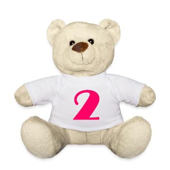 2. 2 ANS. 2e ANNIVERSAIRE. ANNIVERSAIRE 2 ANS - Nounours - blanc - Devant
