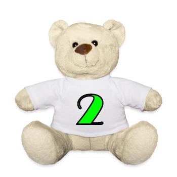 2 ANS. 2e ANNIVERSAIRE. ANNIVERSAIRE 2 ANS. 2 - Nounours - blanc - Devant