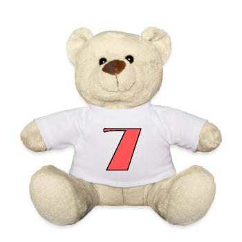 7 YEARS. 7th ANNIVERSARY. BIRTHDAY 7 YEARS. 7 - Teddy Bear - white - Front