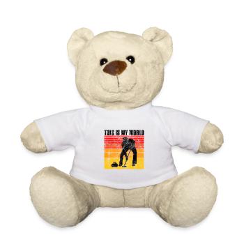Curling is my world Curler Eisstockschießen - Teddy Bear - white - Front
