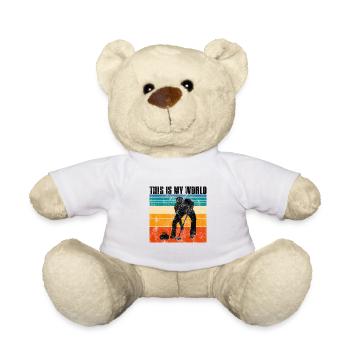 Curling is my world Curler Eisstockschießen - Teddy Bear - white - Front