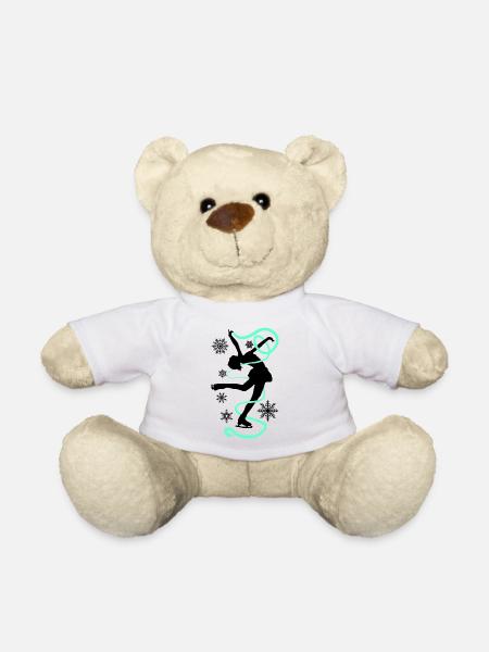 Eiskunstlauf Schlittschuhlauf Eis Figuren Tanz - Teddy - Weiß