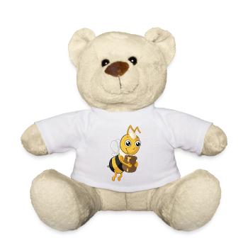 Fleißige Comic Honig Biene - Teddy - Weiß - Vorne