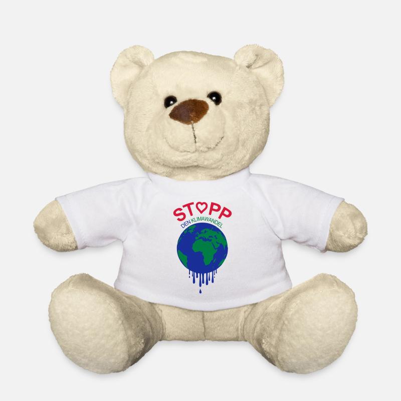 Stopp den Klimawandel Erderwärmung stoppen - Teddy - Weiß