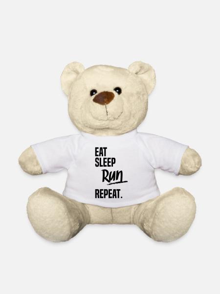 EAT SLEEP RUN - Teddy Bear - white