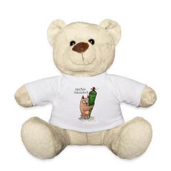 Owl with sugar bag Finally schoolchild - Teddy Bear - white - Front