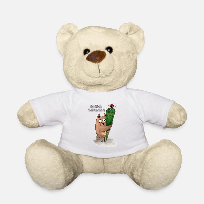 Eule mit Zuckertüte Endlich Schulkind - Teddy - Weiß
