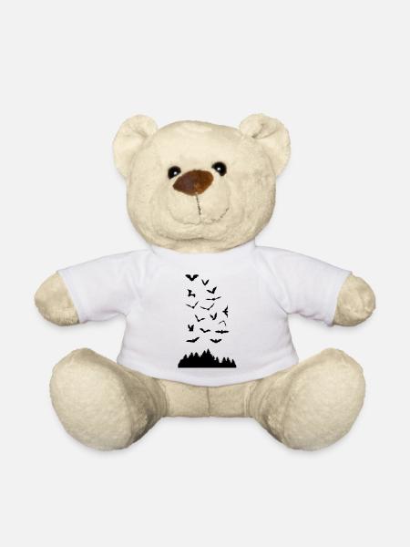 chauves-souris et forêt - Nounours - blanc