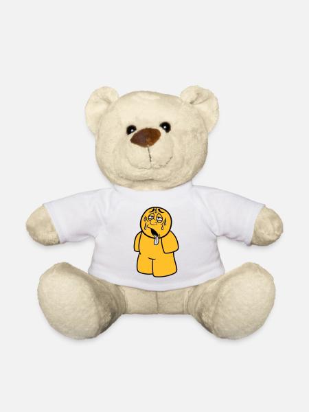 figur mann comic cartoon erschoepft sonne regen tr - Teddy - Weiß