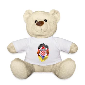 Deutsch Kroate mit Herz - Teddy - Weiß - Vorne