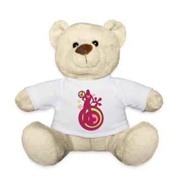 70 years13 seventies disco peace love power - Teddy Bear - white - Front