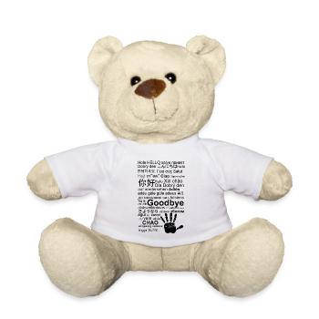 Auf Wiedersehen und Hallo in verschiedenen Sprachen - Teddy - Weiß - Vorne