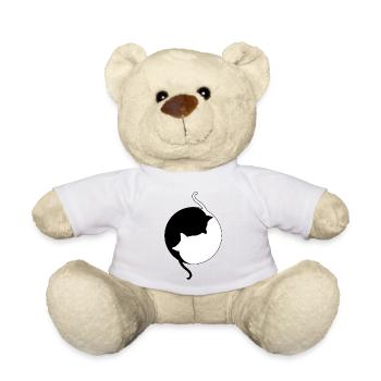 Cat Yin and Yang - Teddy Bear - white - Front