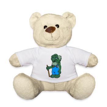 troll dear old stock cartoon funny spitzohr maerc - Teddy Bear - white - Front