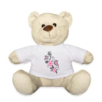 Cherry blossoms with butterflies - Teddy Bear - white - Front