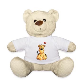 Airedale Terrier Love - Hund - Geschenk - Comic - Teddy - Weiß - Vorne