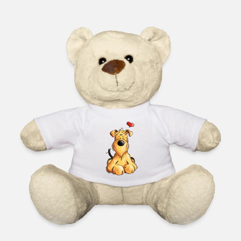 Airedale Terrier Love - Hund - Geschenk - Comic - Teddy - Weiß