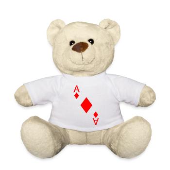 Check Ace Card Game Poker Mardi Gras Costume - Teddy Bear - white - Front