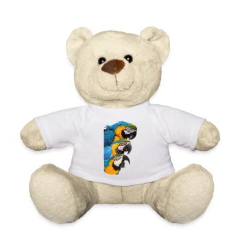 Ara bleu et jaune - Nounours - blanc - Devant