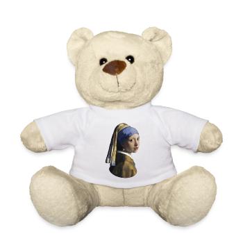 Jan Vermeer Das Mädchen mit dem Perlenohrgehänge - Teddy - Weiß - Vorne