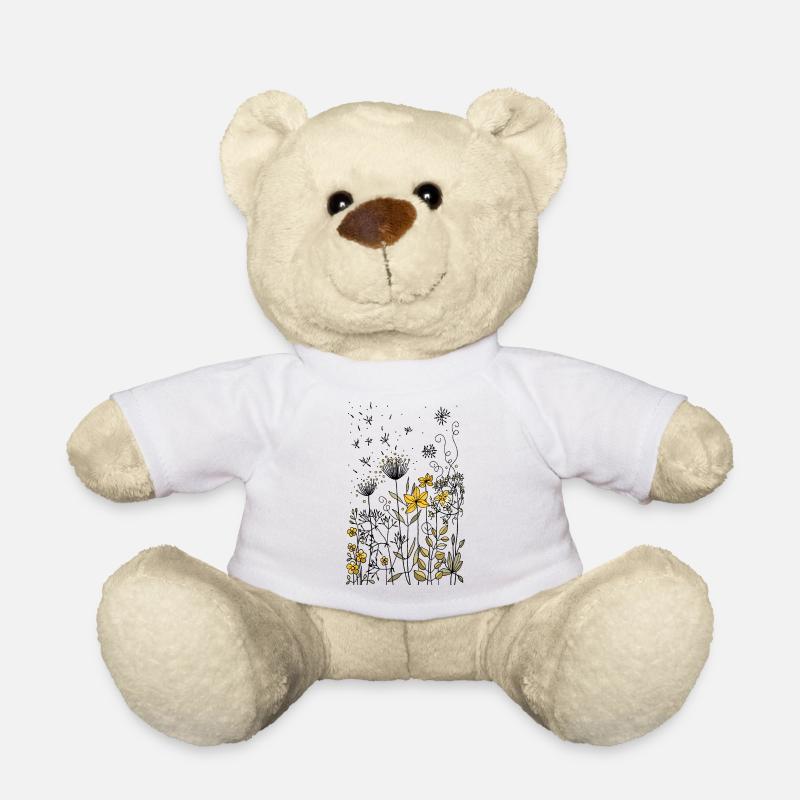Fleurs - Nounours - blanc