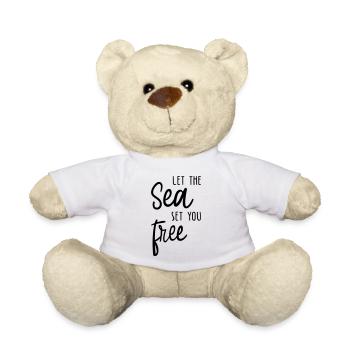Let the sea make you free! - Teddy Bear - white - Front
