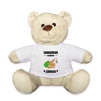 Sauna Bad Spa Wellness Dampfbad Geschenk Idee - Teddy - Weiß - Vorne
