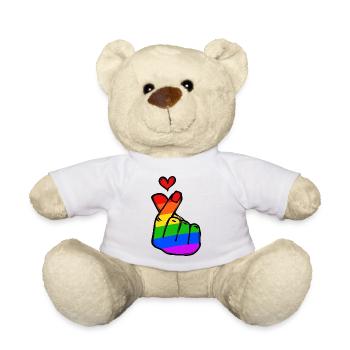 Regenbogen Herz Liebe Frieden Leidenschaft - Teddy - Weiß - Vorne