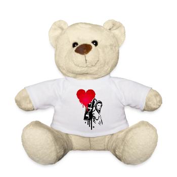 Street art mit ganz viel Liebe - Sprayer mit Herz - Teddy - Weiß - Vorne